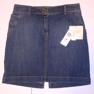 Jones New York Sport Blue Jean Stretch Denim Skirt Women's Size 6P
